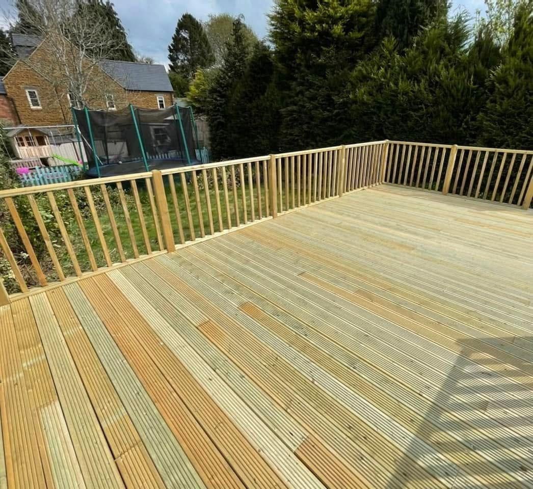 Raised timber deck