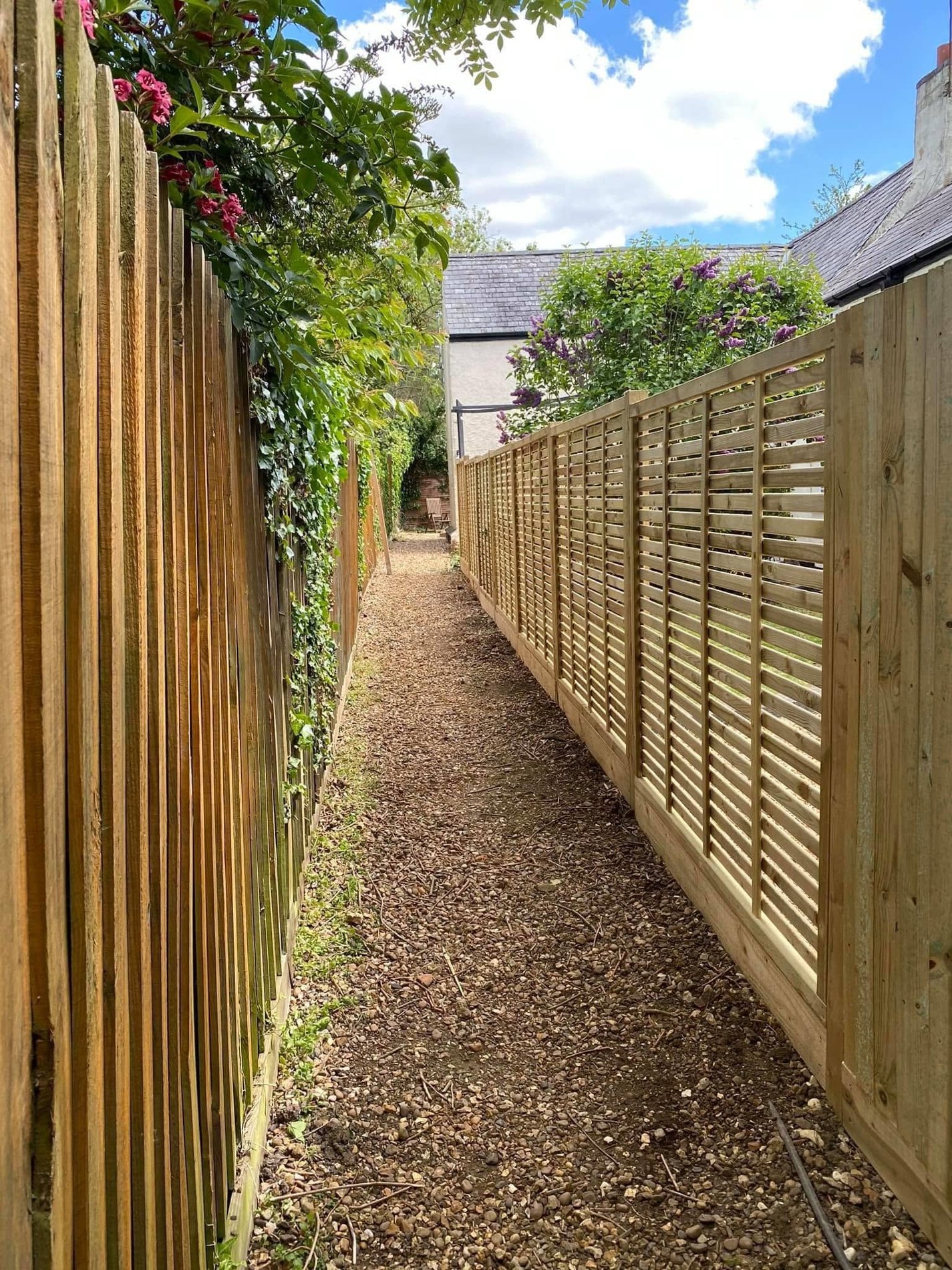 Timber privacy fencing